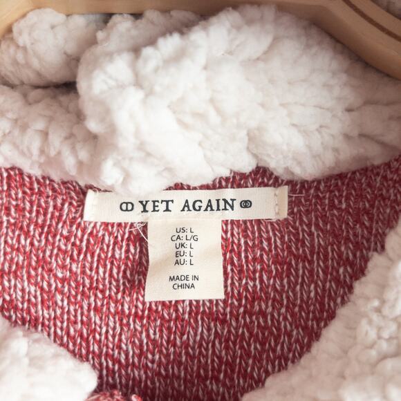 Yet Again Fair Isle Hooded Wool Blend Pull Over Sweater Size Large - Picture 3 of 4